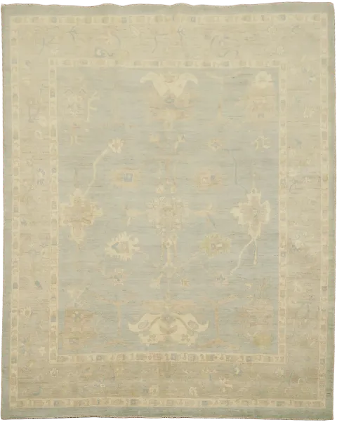 Wool Vegetable Dye Wool Traditional Oushak Area Rug 8x10