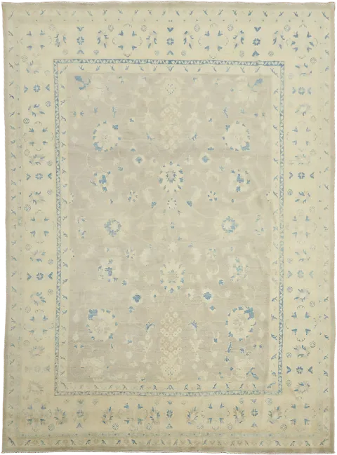 Oushak Turkish All Over Floral Wool Area Rug 9x12