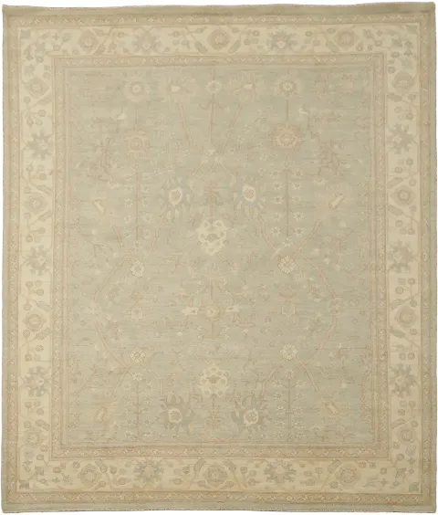 Muted Vegetable Dye Wool Traditional Oushak Area Rug 8x10
