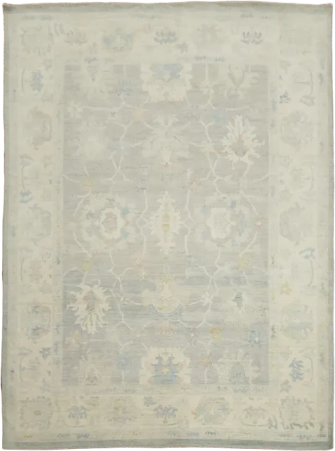 Turkish Vegetable Dye Wool Traditional Oushak Large Rug 10x14