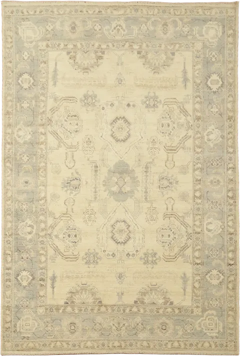 Geometric Wool Traditional Oushak Area Rug 6x9