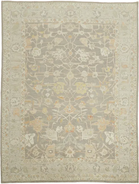 Geometric Traditional Oushak Area Wool Rug 9x12