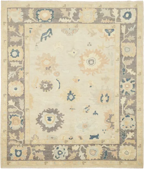 Vegetable Dye Turkish Wool Traditional Oushak Area Rug 8x10