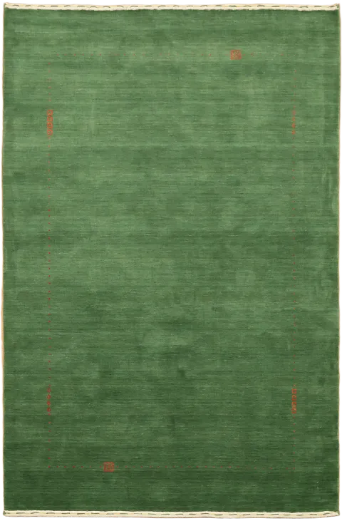 Lush Green Gabbeh Tribal Area Rug 5x8
