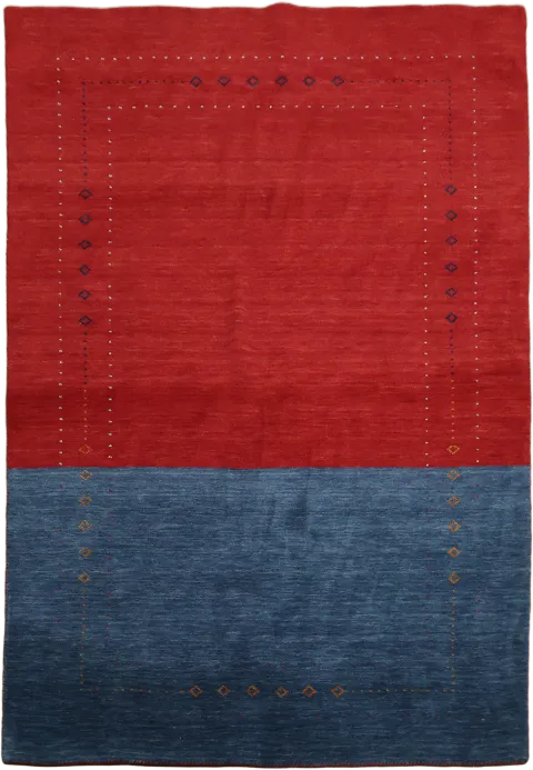 Red & Blue Gabbeh Tribal Area Rug 5x8