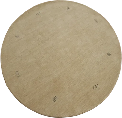 Elegant Round Beige Gabbeh Rug for a Cozy Minimalist Touch 6'x6'