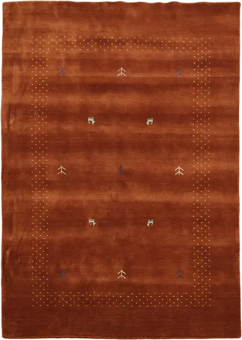 Deep Rust Gabbeh Tribal Area Rug 6x8