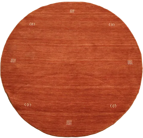 Rich Terracotta Rust Round Rug for Cozy Living Room Decor 5'x5'
