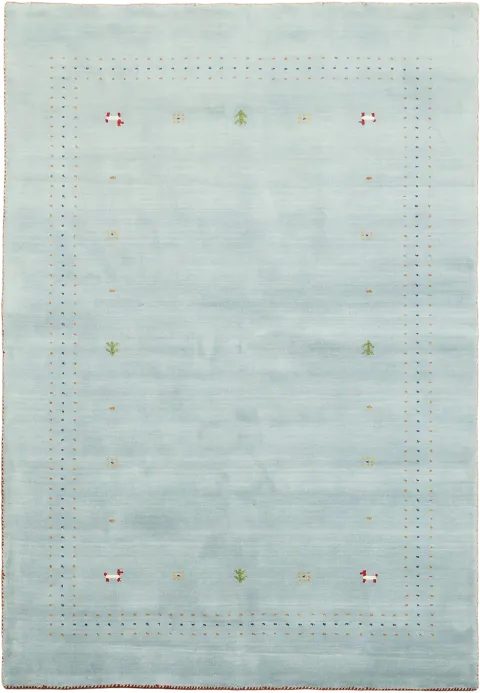 Light Blue Gabbeh Tribal Area Rug 5x8