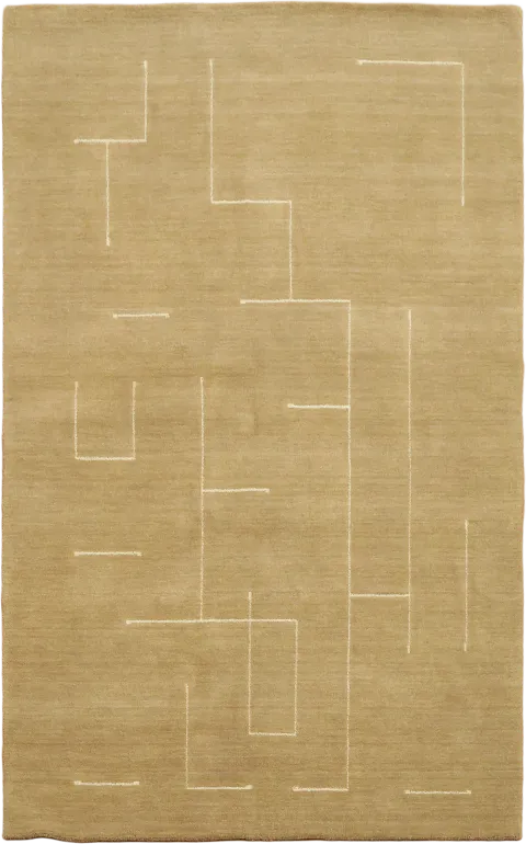 Hand-Knotted Beige Gabbeh Area Rug 5x8
