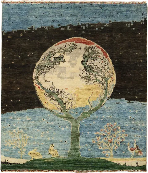 Mystical Globe and Nature Motif Rug for Modern Homes 8x10