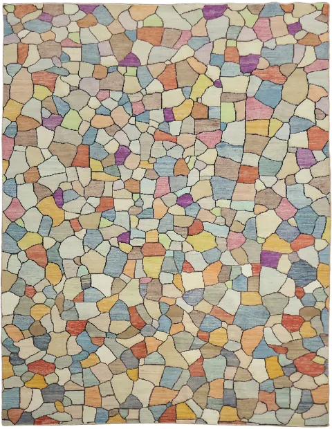 Colorful Mosaic Pattern Rug for a Vibrant Modern Living Space 8x10