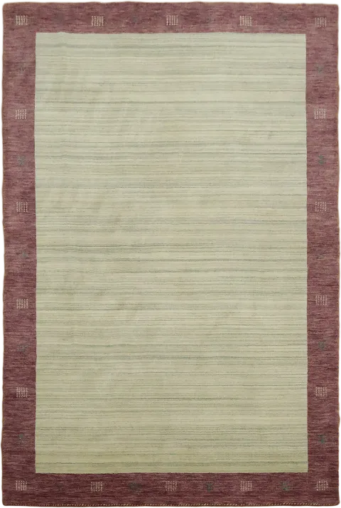 Hand-Knotted Burgundy & Beige Gabbeh Area Rug 7x10