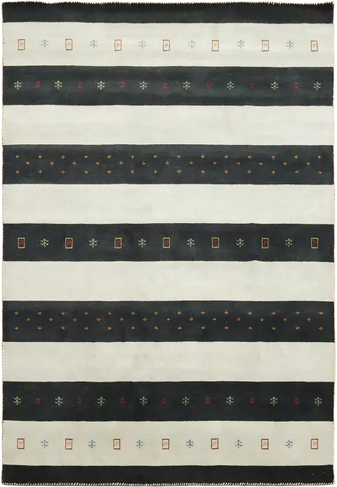 7x10 Bold Horizontal Striped Gabbeh Area Rug