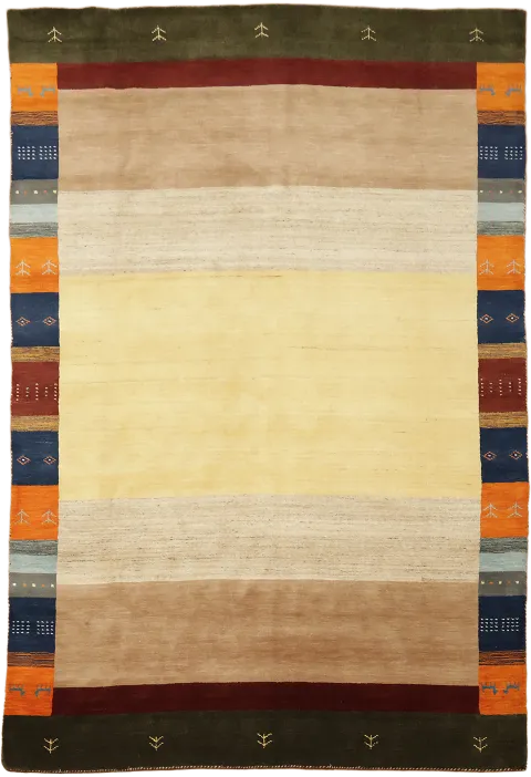 Gabbeh Tribal Area Rug in Earthy Tones 7x10