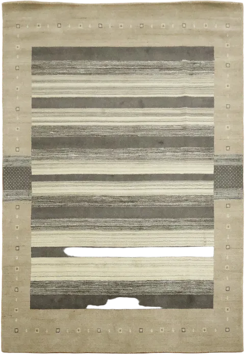 Gabbeh Striped Area Rug in Neutral Tones 7x10