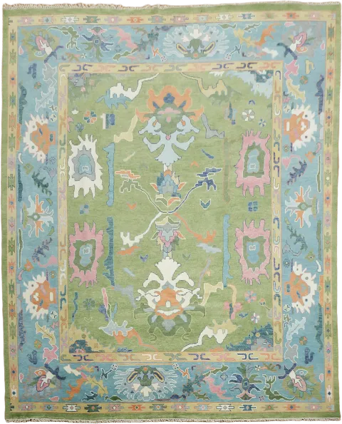 Chic Green and Blue Palace Rug with Unique Abstract Patterns 12'x15'