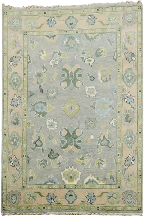 Elegant Traditional Floral Rug with Subtle Color Palette 6'x9'