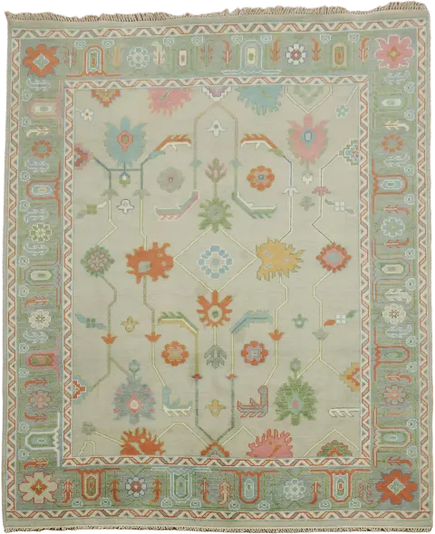 Wool Geometric Oushak Oriental Area Rug 8x10