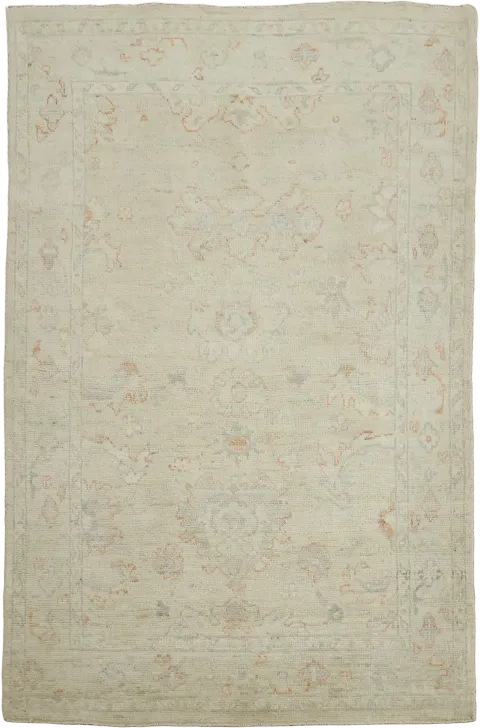 Traditional Oushak Wool Rug 4x6