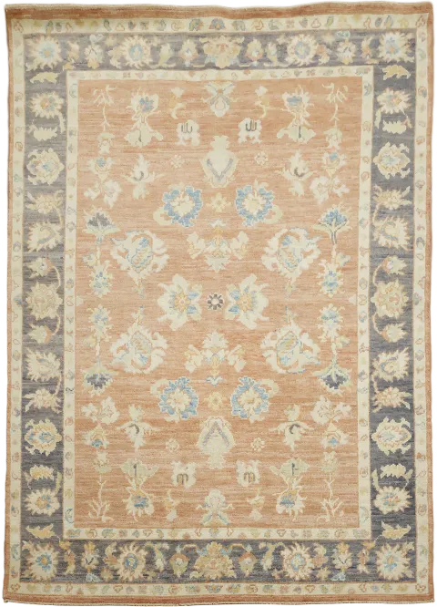 Traditional Oushak All Over Floral Rug 5x7