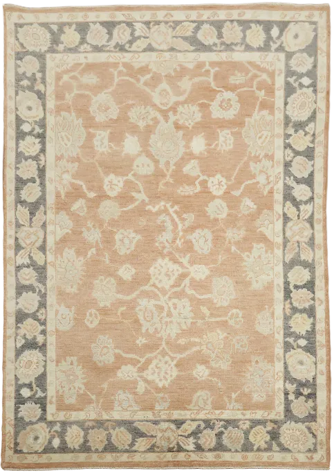 Traditional Oushak Wool Rug 5x7