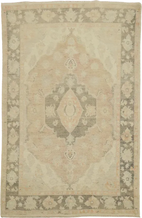 Geometric Wool Traditional Oushak Rug 5x7