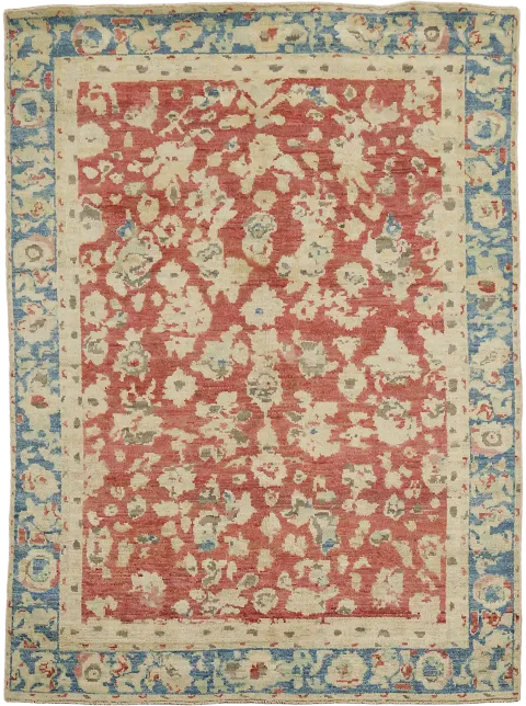 All Over Design Vegetable Dye Traditional Oushak Rug 5x7
