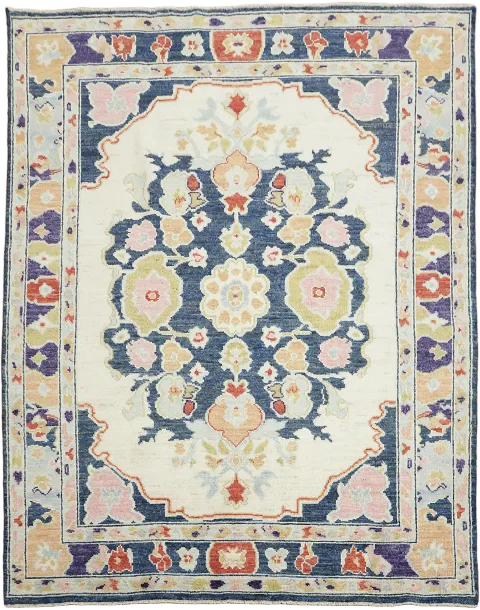 RARE! Floral Turkish Traditional Oushak Oriental Wool Rug 5x6