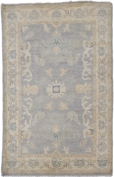 Grey Vegetable De Wool Traditional Oushak Oriental Rug 3x4