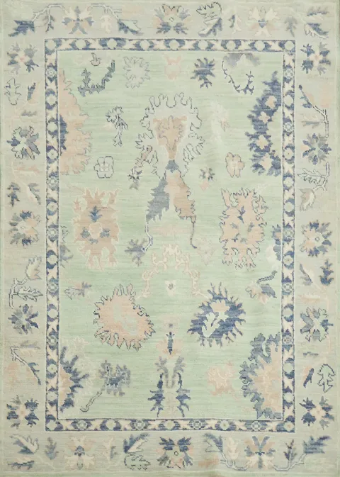 Traditional Oushak Wool Rug 4x6