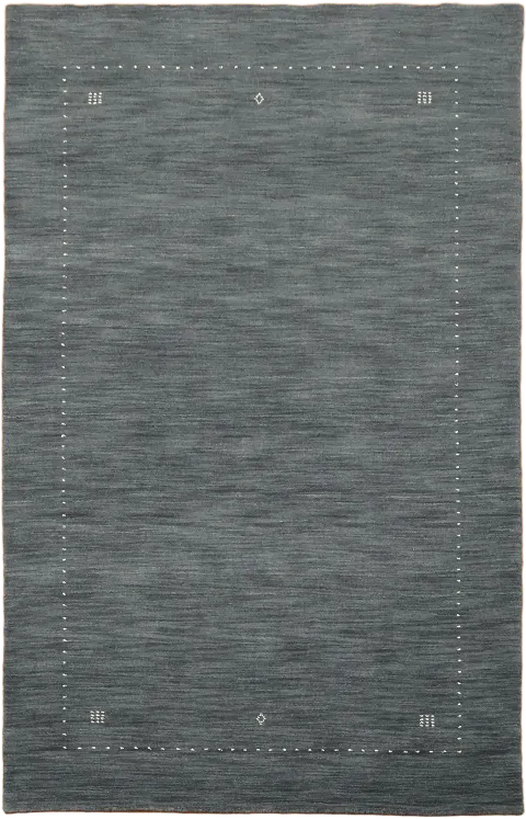 Gabbeh Tribal Area Rug in Charcoal Gray 5x8