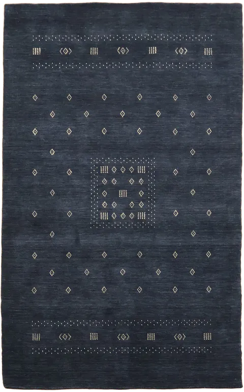Gabbeh Tribal Area Rug in Navy Blue 5x8