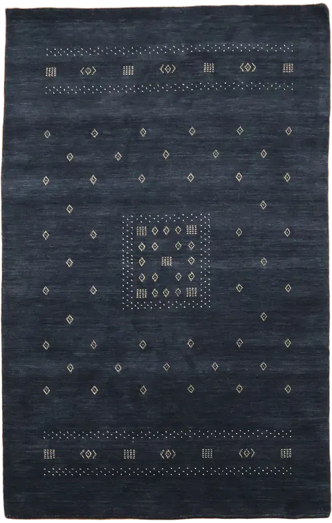 Navy Blue Gabbeh Tribal Area Rug 5x8