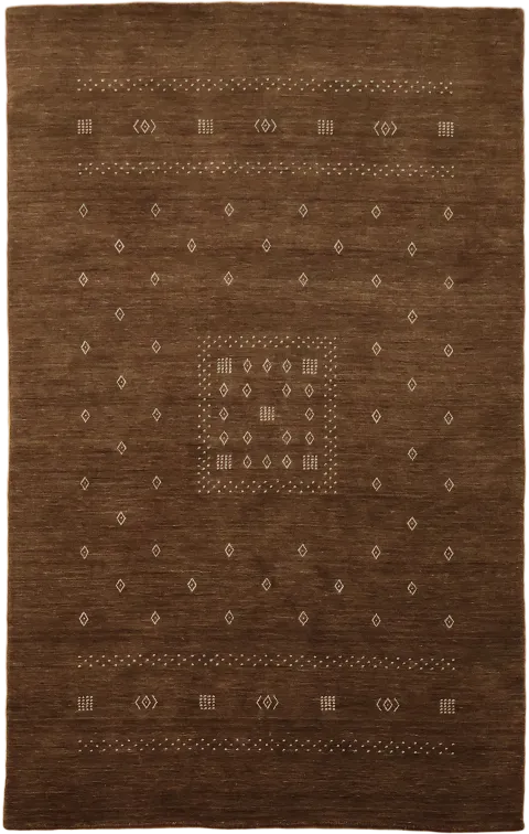 Rich Brown Gabbeh Tribal Rug 5x8
