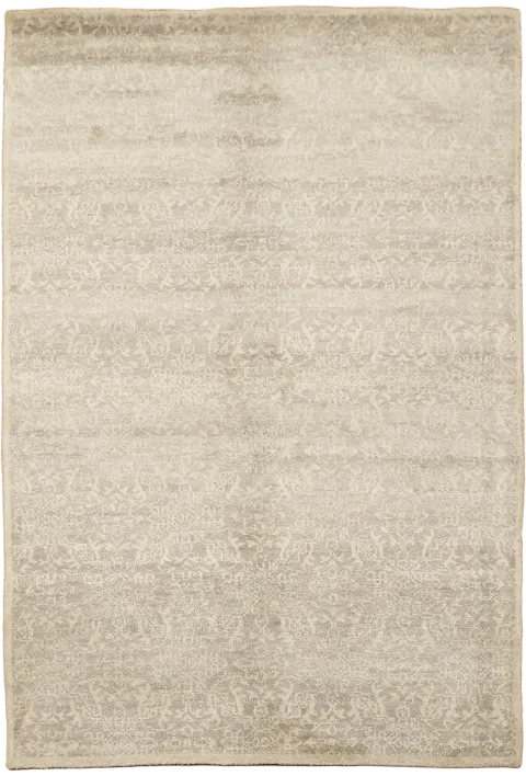 Cream & Light Gray Nepalese Rug 4x6