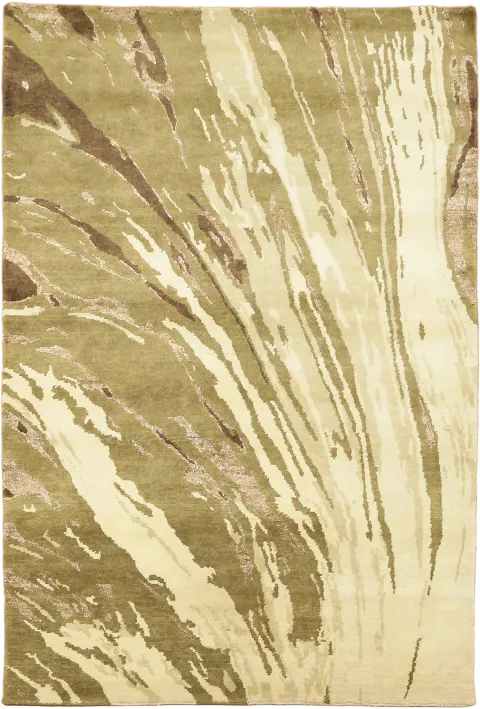 6x8 Abstract Nepalese Area Rug in Earthy Tones
