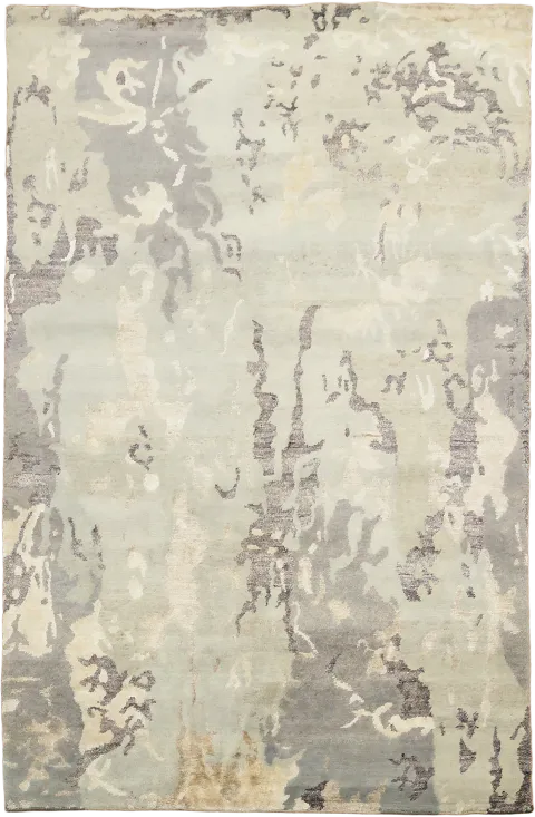 5x8 Nepalese Abstract Area Rug in Muted Tones