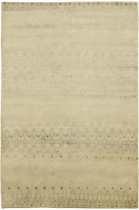 Beige Nepalese Area Rug 5x8