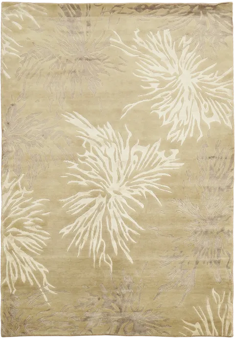 Taupe & Cream Nepalese Area Rug 6x8