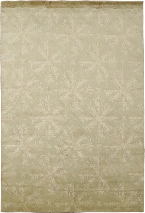 Beige Abstract Nepalese Area Rug 6x8
