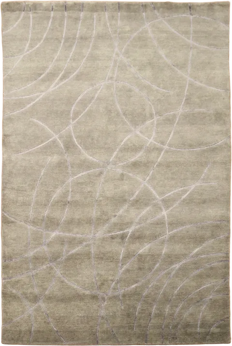 6x8 Modern Taupe & Gray Nepalese Area Rug