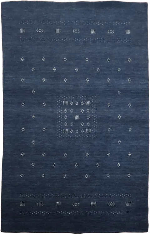 Navy Blue Gabbeh Tribal Area Rug 5x8