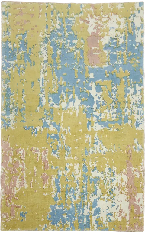 5x8 Yellow & Blue Abstract Rug