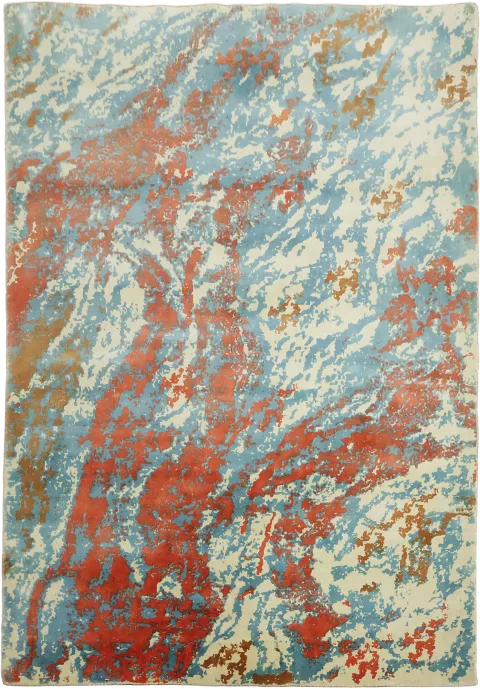 6x8 Colorful Abstract Hand-knotted Area Rug