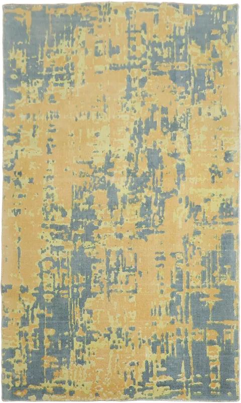 5x8 Contemporary Yellow & Gray Abstract Rug