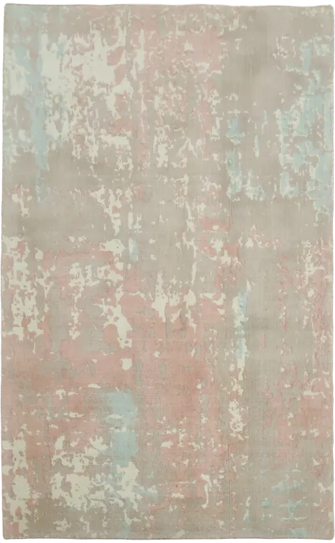 5x8 Muted Pink & Beige Abstract Rug