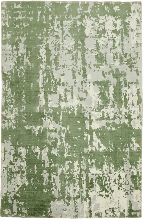 Abstract Green & Beige Area Rug 5x8