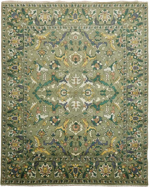 Luxurious Green Medallion Rug for Timeless Home Décor 12'x15'