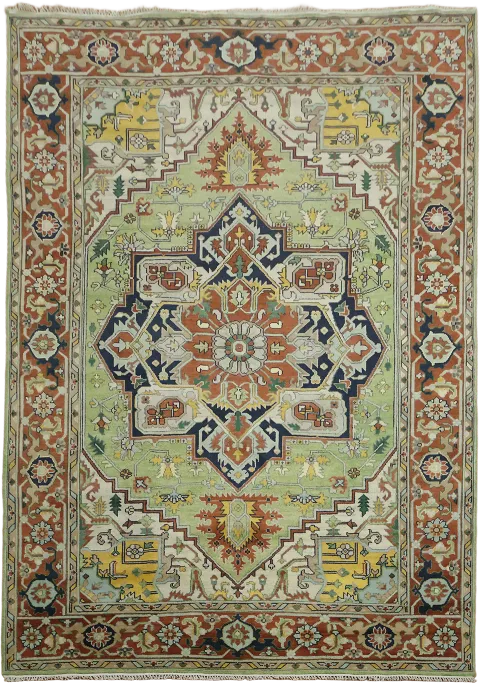 Rich Traditional Green Heritage Large Rug: Perfect Centerpiece for Any Room 10'x14'